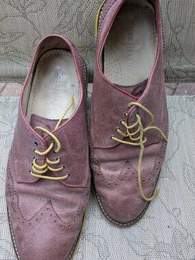 Cole Haan Wingtip Purple Oxfords Neon Soles C11427 K12 Mens SZ 11 M Air